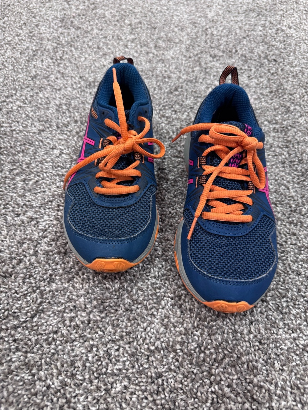 Asics Kids Navy Blue & Orange Athletic Sneakers